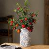 XIUWOUG Blue and White Porcelain Vases, Modern Cylindrical Vases with Distressed Finish, Perfect for Home Decor and Fresh or Dried Florals view 3