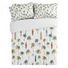 3 Piece Bedding Set,Summer Tropical Palm Tree Seamless Breathable Duvet Cover Super Soft Pillow Shams,Surfboard on White Washable Bed Sets All Seasons for Bedroom Dorm Hotel RV view 2