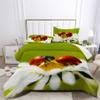 Beautiful Spring Flowers Blooming Design Comforter Set | Butterflies Insects Prints Bedding Set | with Soft Comforter+2 Pillow Shams(3PCS) or Sheet (4PCS) (C,Queen-4PCS) view 3