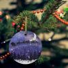 2024 Christmas Ornament Xmas Tree Hanging Accessories,Christmas Santa Claus Sled Elk Silhouette Christmas Tree Round Ceramic Ornaments for Holiday Party Home Decor,Snowflake Snowy Night view 2