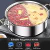 AIZYR Hot Pot with Divider Stainless Steel Dual Sided Hot Pot, Chinese Hot Pot with Lid for Restaurant Camping Household,30cm view 3