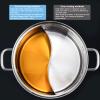 AIZYR Hot Pot with Divider Stainless Steel Dual Sided Hot Pot, Chinese Hot Pot with Lid for Restaurant Camping Household,30cm view 4