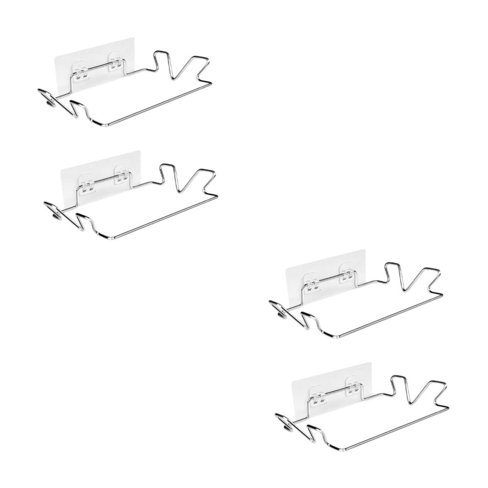 Didiseaon 4sets Stainless Steel Garbage Bag Hanging Rack Under Cabinet Trash Bag Holder for Kitchen Easy to Install for Home Apartments and Rvs
