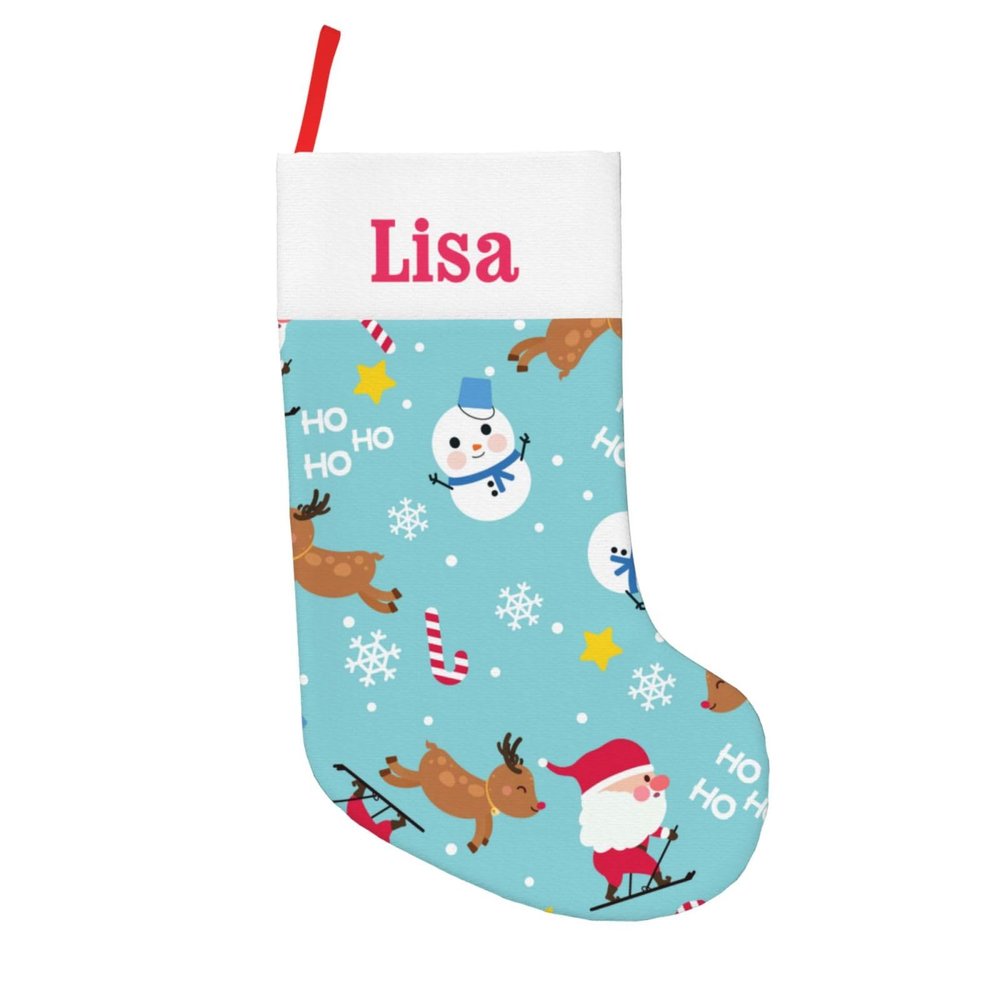 Personalized Snowflake Snowman Christmas Christmas Stockings Custom with Name Christmas Stockings Xmas Decoration for Family Boys Girls 18 x 11 Inch