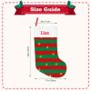 Personalized Christmas Stripe Christmas Stocking Hanging Christmas Stocking with Name for Family Kids Adults Pets Xmas Gift 18 x 11 Inch view 3