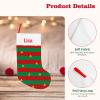 Personalized Christmas Stripe Christmas Stocking Hanging Christmas Stocking with Name for Family Kids Adults Pets Xmas Gift 18 x 11 Inch view 4