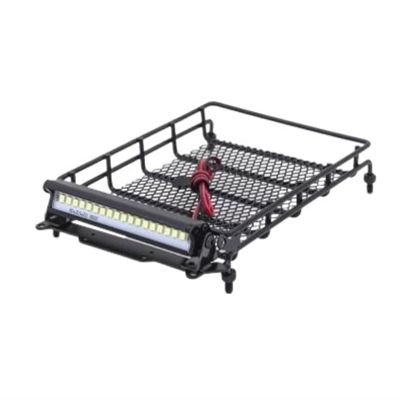 1/10 RC Metal Roof Rack Luggage Carrier with LED Lights Bar Compatible with CC01 D110 D90 RC Luggage Rack (Size : with lightsg)