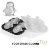 ACOOKEE Penguins Ice Cube Tray Fun Shapes, Odd Novelty Cute Penguin Gifts, Large Golf Silicone Whiskey Ice Mold for Cocktails,Bourbon,Brandy, w/Funne view 4