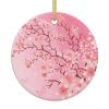 Cherry Blossom Japanese Christmas Ornaments Christmas Tree Ornaments New Home First Christmas Ornament Christmas Decorations Gifts Round Ceramic Hanging Navidad Decoracion view 1