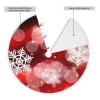 OOZ Flower and Cow Pattern Christmas Tree Skirt 36 inchXmas Tree Skirts for Xmas Tree Ornaments and Party Holiday Decorations,Black view 2