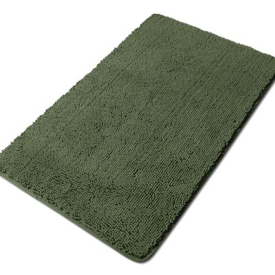Yeaban Large Bathroom Rug 30"x50" Thick Chenille Long Bath Mat | Absorbent and Washable Bath Rug Non-Slip, Soft Runner Rug for Bathroom, Shower, Sink - (Olive Green)