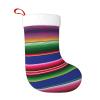 EniLsa Colorful Mexican Stripes Print Christmas Stocking Xmas Stockings Christmas-Stockings Christmas Holiday Party Family Decorations view 1
