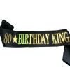 80th Birthday King Sash, Happy 80th Birthday Sash for Men Black Sash with Gold Foil Letter 80th Birthday King Gifts Party Decorations Favors view 3