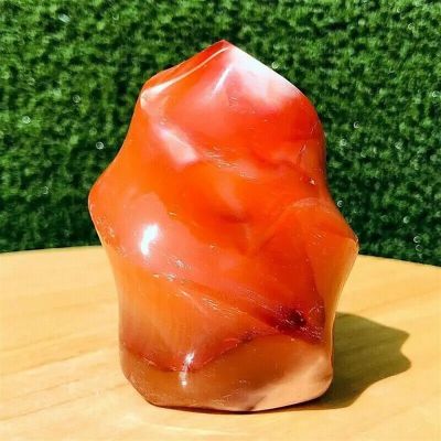 AtkitS Beautiful Natural Red Agate Quartz Crystal Free Form Ore Sample Cured (Size : 300-350g)
