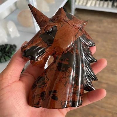AtkitS Beautiful Natural Red Obsidian Crystal Stone Carving Horse Head Healing (Size : 5pcs)