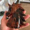 AtkitS Beautiful Natural Red Obsidian Crystal Stone Carving Horse Head Healing (Size : 5pcs) view 2