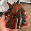 AtkitS Beautiful Natural Red Obsidian Crystal Stone Carving Horse Head Healing (Size : 5pcs) view 3