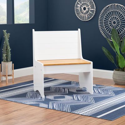 Linon Linson Small Back Rest Bench Honey White