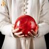 AtkitS Beautiful Red Clear Fused Quartz Crystal Ball Healing Ball (Size : 105-110mm) view 2