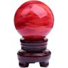 AtkitS Beautiful Red Clear Fused Quartz Crystal Ball Healing Ball (Size : 105-110mm) view 3