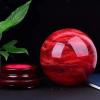 AtkitS Beautiful Red Clear Fused Quartz Crystal Ball Healing Ball (Size : 105-110mm) view 4