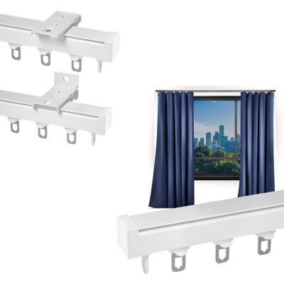 Ceiling Wall Mount Curtain Track System, Aluminum Alloy Ceiling Track, Room Divider-Ceiling Curtain Track Rail, Equipped with Complete Accessories, Suitable for Room Partitions and Bay Windows ( Color