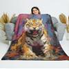 CAPITUNEISKINEPA Tiger Blanket Gift Decorative Blanket Blanket for Couch 50" x 60" view 3