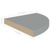 THOYTOUI Floating Corner Shelf,Album Rack Floating Shelves Display Shelf Closet Shelves Decor Shelves Ledges Suitable for Living Room Bedroom Bathroom Gray 13.8"x13.8"x1.5" MDF view 2