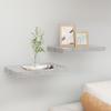 THOYTOUI Floating Wall Shelves,Closet Shelves Cosmetic Shelf Display Shelf Album Rack Perfume Organizer with Storage Function Suitable for Living Room Bedroom 2 pcs Concrete Gray 15.7"x9.1"x1.5" MDF view 1