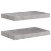 THOYTOUI Floating Wall Shelves,Closet Shelves Cosmetic Shelf Display Shelf Album Rack Perfume Organizer with Storage Function Suitable for Living Room Bedroom 2 pcs Concrete Gray 15.7"x9.1"x1.5" MDF view 3