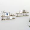 Wall Shelves,Floating shelves Plant Shelf Cosmetic shelf Book shelves Storage shelves Wall decor Shelf Storage shelves Suitable for Living Room Bathroom 4 pcs White and Sonoma Oak 39.4"x3.5"x1.2" view 1