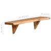 Wall Shelves,Floating shelves Plant Shelf Cosmetic shelf Book shelves Storage shelves Wall decor Shelf Storage shelves Suitable for Living Room Bathroom 2 pcs 23.6"x7.9"x6.3" Solid Acacia Wood view 2