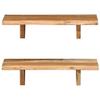 Wall Shelves,Floating shelves Plant Shelf Cosmetic shelf Book shelves Storage shelves Wall decor Shelf Storage shelves Suitable for Living Room Bathroom 2 pcs 23.6"x7.9"x6.3" Solid Acacia Wood view 3
