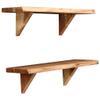 Wall Shelves,Floating shelves Plant Shelf Cosmetic shelf Book shelves Storage shelves Wall decor Shelf Storage shelves Suitable for Living Room Bathroom 2 pcs 23.6"x7.9"x6.3" Solid Acacia Wood view 4