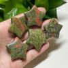 AtkitS Beautiful 1pc Natural Green Curtain Granite Quartz Pentacle Hand Carved Crystal gem Reiki Healing (Size : 5pcs) view 2