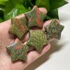 AtkitS Beautiful 1pc Natural Green Curtain Granite Quartz Pentacle Hand Carved Crystal gem Reiki Healing (Size : 5pcs) view 3