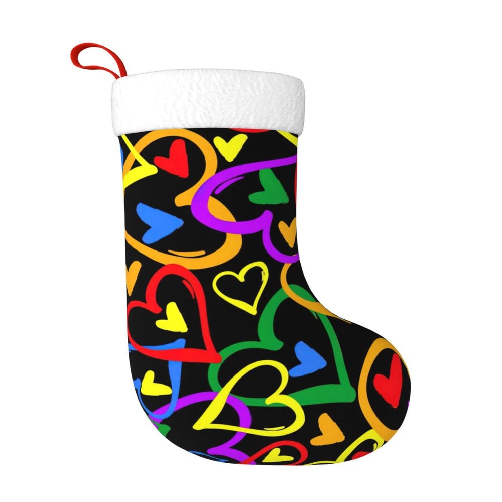 EniLsa Gay Pride Rainbow Print Christmas Stocking Xmas Stockings Christmas-Stockings Christmas Holiday Party Family Decorations