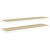 THOYTOUI Floating Wall Shelves,Closet Shelves Cosmetic Shelf Display Shelf Album Rack Perfume Organizer with Storage Function Suitable for Living Room Bedroom 2 pcs Oak and White 35.4"x9.3"x1.5" MDF view 2