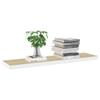 THOYTOUI Floating Wall Shelves,Closet Shelves Cosmetic Shelf Display Shelf Album Rack Perfume Organizer with Storage Function Suitable for Living Room Bedroom 2 pcs Oak and White 35.4"x9.3"x1.5" MDF view 3