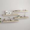 THOYTOUI Floating Wall Shelves,Closet Shelves Cosmetic Shelf Display Shelf Album Rack Perfume Organizer with Storage Function Suitable for Living Room Bedroom 4 pcs Oak 31.5"x9.3"x1.5" MDF view 1