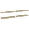 THOYTOUI Floating Wall Shelves,Closet Shelves Cosmetic Shelf Display Shelf Album Rack Perfume Organizer with Storage Function Suitable for Living Room Bedroom 4 pcs Oak 31.5"x9.3"x1.5" MDF view 3