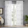European style Two-Color Leaves Pattern Embroidered Semi 52 Wide Sheer Curtains Beautiful Drape Fabic For Living Room Bedroom Kitchen(2 Panels, W 52 x L 63 inch, Gray) view 1