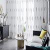 European style Two-Color Leaves Pattern Embroidered Semi 52 Wide Sheer Curtains Beautiful Drape Fabic For Living Room Bedroom Kitchen(2 Panels, W 52 x L 63 inch, Gray) view 2