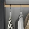 Rectangular Closet Rod Support Bracket Gold Aluminum, Mute & Anti-Slip Hanging Clothes Bar, 24 30 35 37 41 45 45 55 57 60 61 62 63 Inch Cuttable, Home Commercial ( Color : Gold , Size : Closet Width 1 view 1