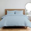 All Star Linen 3 Piece Cotton Beautiful Zipper Clouser Duvet Cover Eastern King 116'' x 108'' Solid Sky Blue view 1