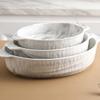 Bakeware,Baking tray with handlePorcelain Baking Dish Pie Pan Serving Dishes for Oven Lasagna Pans Casserole Dish, Texture, 2 Pieces,12inch (Size : 12inch) (Size : 12inch) (Size : 12inch) view 3
