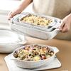 Bakeware,Baking tray with handlePorcelain Baking Dish Pie Pan Serving Dishes for Oven Lasagna Pans Casserole Dish, Texture, 2 Pieces,12inch (Size : 12inch) (Size : 12inch) (Size : 12inch) view 4