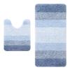Arotive Microfiber Bathroom Rugs 2 Pieces, Contour Rug Size 24x20 and Bath Rug 47x24 in Light Blue, 2 Item Bundle view 1