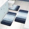 Arotive Microfiber Bathroom Rugs 2 Pieces, Toilet Rugs 24x20 and Bath Rug Size 47x17 in Dark Blue, 2 Item Bundle view 2