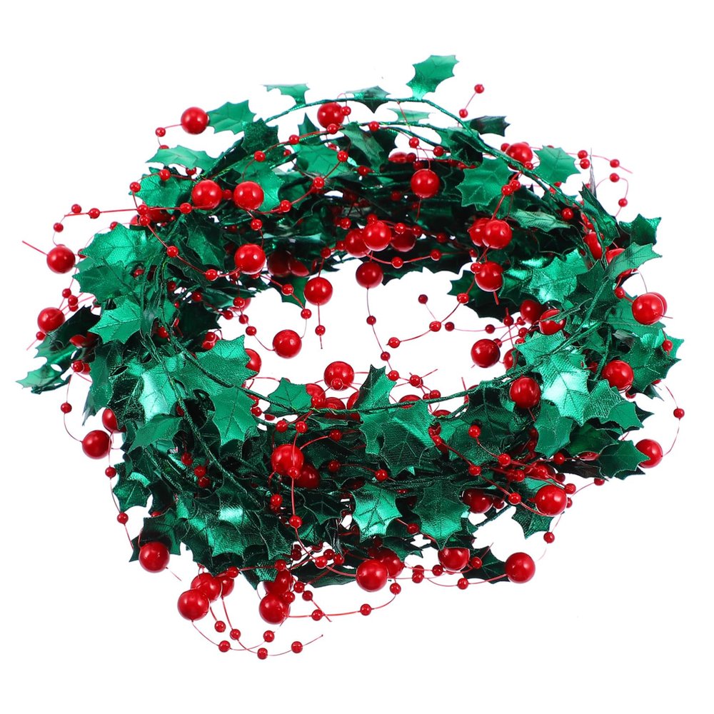 Anneome 5m Red Berry Holly Wire Christmas Tinsel Wreath Decor DIY Craft Christmas Garland